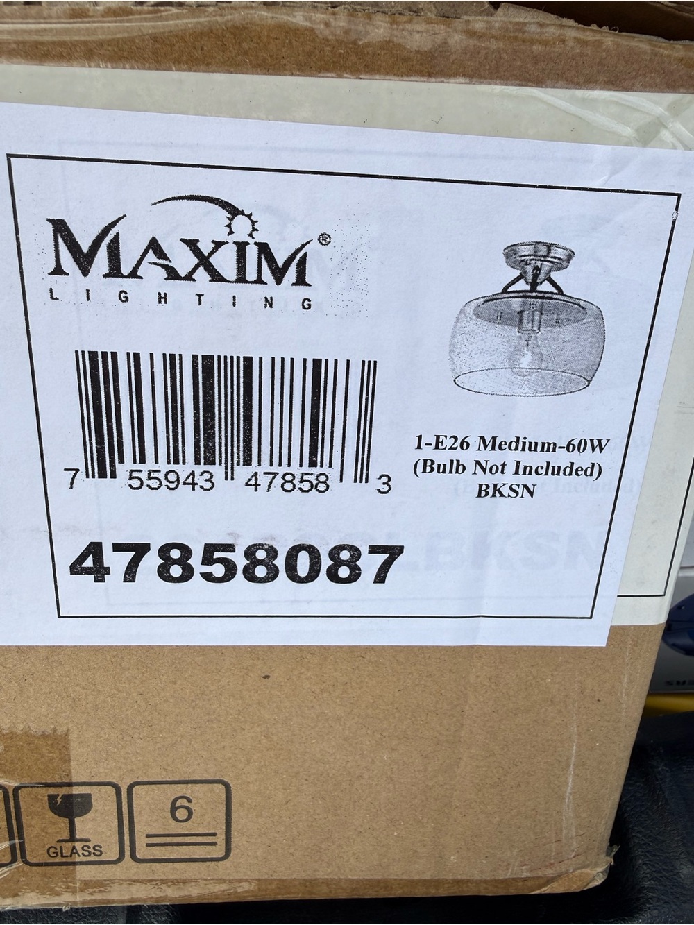 Maxim Lighting Black Semi-Flush Ceiling Fixture